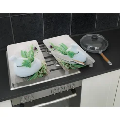 2 couvre-plaques protection motifs Jardin de fines herbes Wenko by Maximex