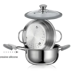 Cuiseur vapeur Premium inox 22 cm 3, 8 L Inoxriv