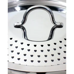 Cuit-pâtes en inox avec couvercle égouttoir 20 cm 4,5 L Inoxriv