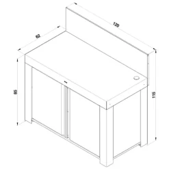 Desserte de jardin Félix double porte gris cargo ENO