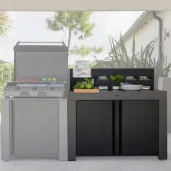 Desserte de jardin Félix double porte gris cargo ENO