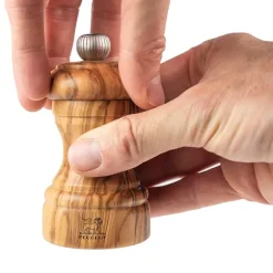 Duo moulin à sel et poivre manuel en bois d’olivier Bistro 10 cm Peugeot