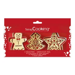 3 emporte-pièces et embosseurs Noël Scrapcooking