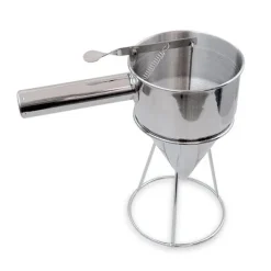 Entonnoir à piston en inox avec support Mathon