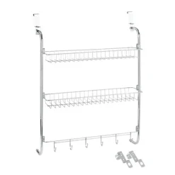Etagère de porte 2 paniers et accroche-torchons Wenko by Maximex