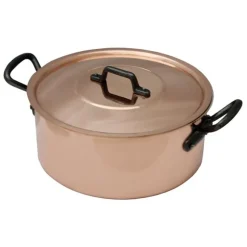 Faitout avec couvercle en cuivre massif 24 cm Baumalu