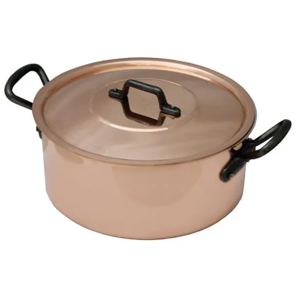 Faitout avec couvercle en cuivre massif 24 cm Baumalu