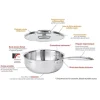 Faitout inox avec couvercle Castel'Pro 24 cm 4,6 L Cristel