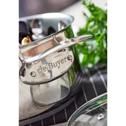 Faitout inox Milady avec couvercle en verre 24 cm 5,4 L De Buyer