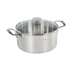 Faitout inox Milady avec couvercle en verre 24 cm 5,4 L De Buyer