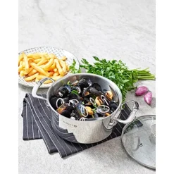 Faitout inox Milady avec couvercle en verre 24 cm 5,4 L De Buyer