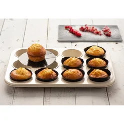 Feuille de cuisson antiadhésive moule muffins set de 12 NoStik