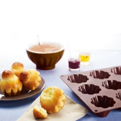 Flexi' Plaque silicone 12 petites brioches Mathon