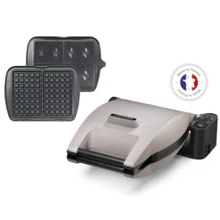 Gaufrier électrique 2 plaques Premium Gaufres® gris minéral 1200 W Lagrange