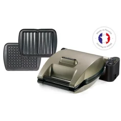 Gaufrier électrique 2 plaques Premium Gaufres® taupe 1200 W Lagrange