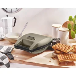 Gaufrier électrique 2 plaques Premium Gaufres® taupe 1200 W Lagrange