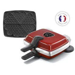 Gaufrier électrique 3 plaques Super 2 Antiadhésif rouge 1000 W Lagrange