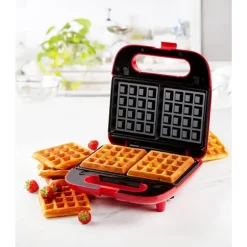 Gaufrier multifonctions 5 plaques 750 W Snack Party rouge Domo