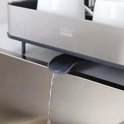 Égouttoir à vaisselle extensible avec bec verseur Gris Joseph Joseph