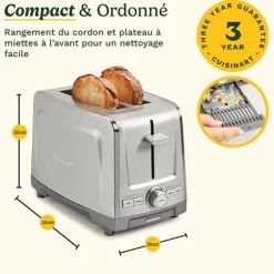 Grille-pain 2 fentes en inox Core Collection CPT1600E Cuisinart