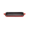 Grill rectangulaire fonte émaillée 32 cm Cerise Le Creuset