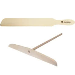 Kit crêpes spatule et râteau en bois blanc Mathon