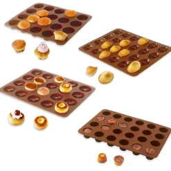 Lot assortiment 4 mini pâtisseries: mini savarins, muffins, canelés et madeleines Mathon