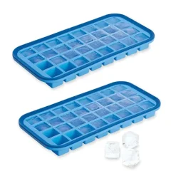 Lot 2 Bacs à glaçons silicone souple démoulage facile 32 cubes Mathon
