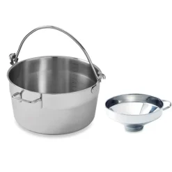 Lot bassine à confiture inox 30 cm et entonnoir 14 cm Mathon