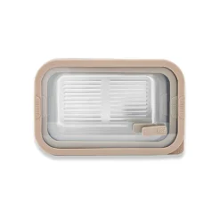 Lot 2 boîtes de conservation rectangulaires en inox avec couvercles en verre 700 ml et 1L compatibles micro-ondes Mathon