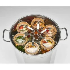 Lot bouilleur en inox 12 bocaux 37 L Guillouard et thermomètre digital à déclenchement automatique avec tige inox 25 cm Nogent