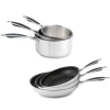 Lot 3 casseroles 16, 18 et 20 cm et 3 poêles 20, 24 et 28 cm Excell'Inox Mathon