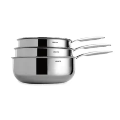 Lot 3 casseroles inox Castel'Pro 16,18 et 20 cm Cristel