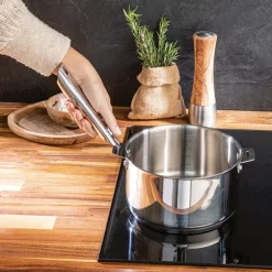 Lot 3 casseroles inox Clips’Inox 16, 18 et 20 cm et manche amovible Mathon