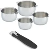 Lot 4 casseroles Select en inox 14, 16, 18 et 20 cm et manche amovible Evolution Clickfix noir Beka