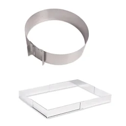 Lot cercle et rectangle à gâteau extensibles Mathon