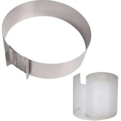 Lot cercle extensible en inox et rouleau bandes pour cercles 8 cm