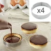 Lot 4 cercles à tarte perforés en inox rond 8 cm Mathon