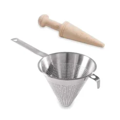 Lot chinois de cuisine en inox et pilon