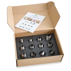 Lot coffret 12 douilles inox et 24 poches pâtissières Mathon