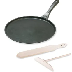 Lot crêpière revêtement anti adhérent 28 cm et kit crêpes Mathon