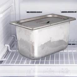 Lot de 2 bacs gastro avec couvercles en inox et supports bambou Mathon