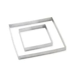 Lot de 2 cercles à tarte perforés en inox carré 12 et 20 cm Mathon