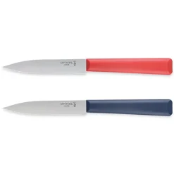 Lot de 2 couteaux d’office N°312 Essentiels + bleu et rouge 10 cm inox Opinel
