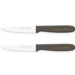 Lot de 2 couteaux office 9 cm taupe Nogent