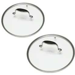 Lot de 2 couvercles en verre Excell'Inox 24 et 28 cm Mathon