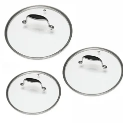 Lot de 3 couvercles en verre Excell'Inox 20, 24 et 28 cm Mathon