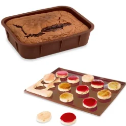 Lot de 1 Flexi'Moule rectangle et 1 plaque de cuisson en silicone Mathon