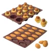Lot de 2 Flexi'moules : 1 plaque 18 madeleines + 1 plaque 12 briochettes Mathon