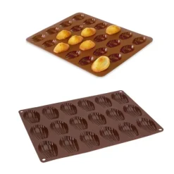 Lot de 2 Flexi'plaques en silicone 18 madeleines et 24 mini-madeleines Mathon